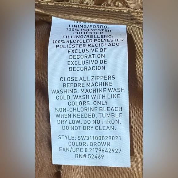 Swiss Tech Puffer Vest Men’s Size Large Peak Technology Tan Zip Front Insulated - Picture 6 of 10